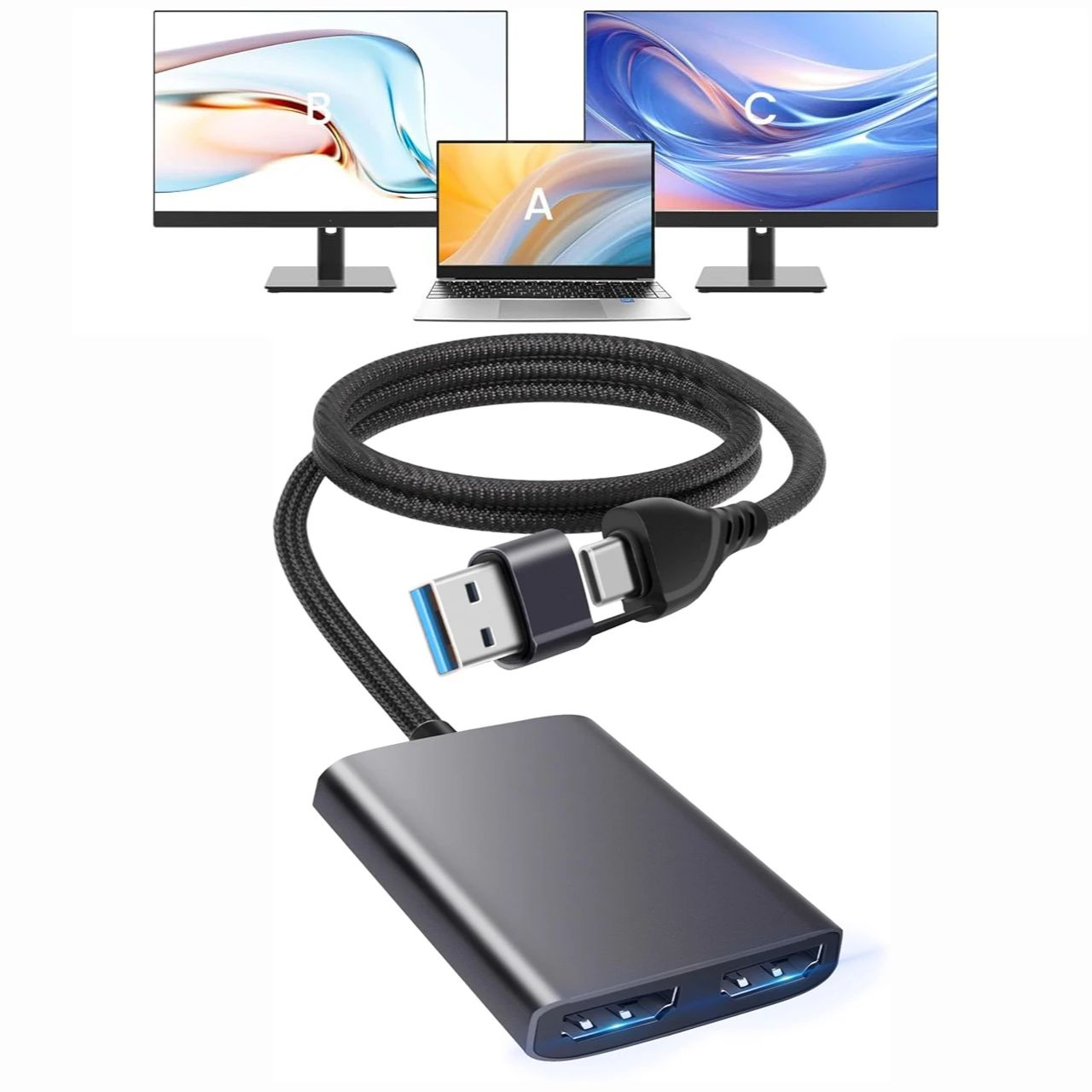 USB C/A 3.0 to Dual HDMI-compa - огляд і ціна Usb C To Hdmi